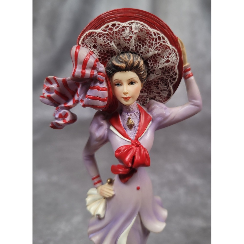 Thomas Kinkade "Strolling the Boardwalk" Lady Figurine A0454 Victorian 8"